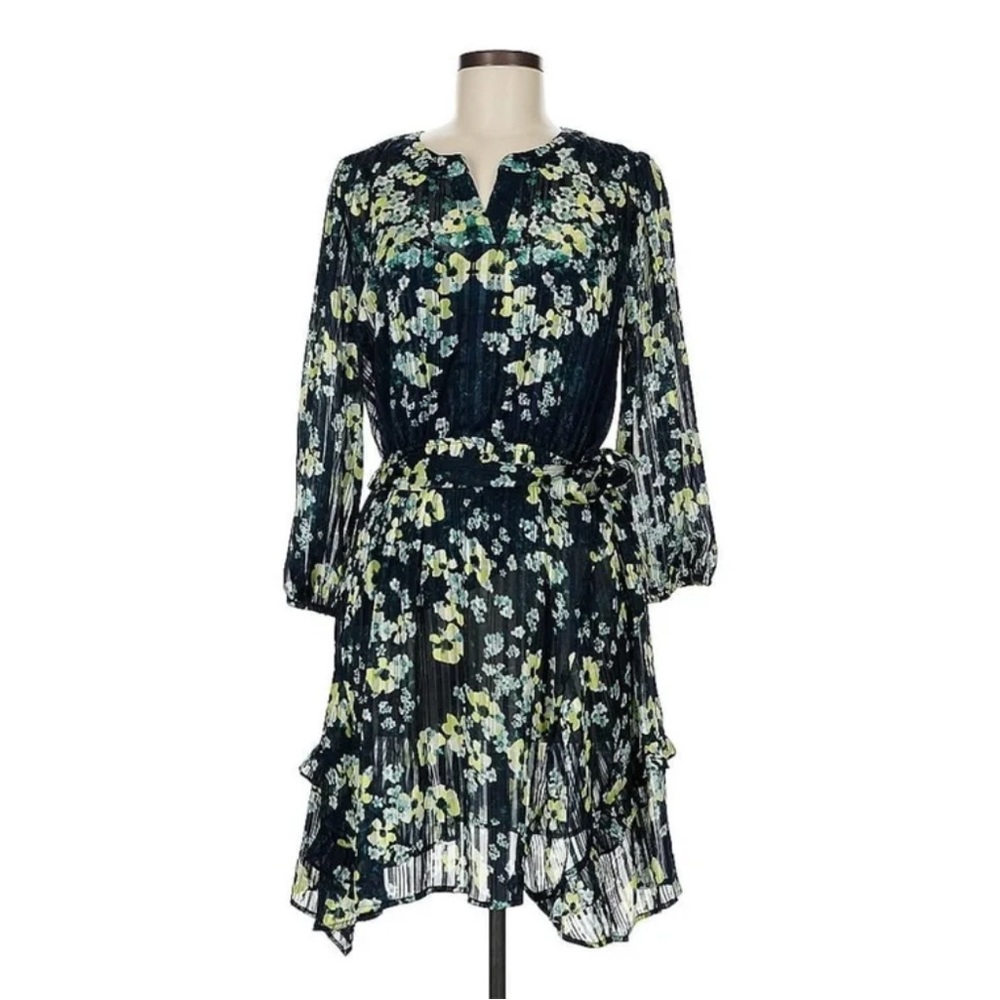 Simply Vera Vera Wang Navy Floral Long Sleeve Dress